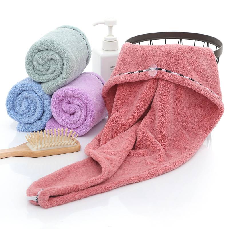 High Quality Thickened Wrapped Microfiber Absorbent Coral Fleece Micro Fiber Drying Hair Cap Hair-drying Bathing Shower Towel