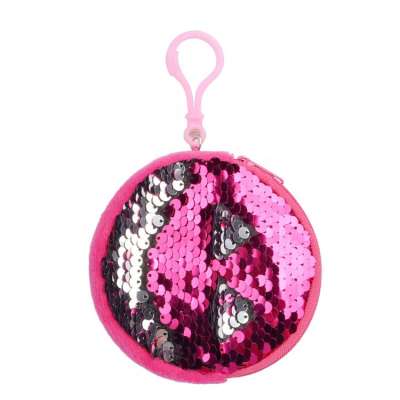 Portable Cute Round Keychain Earphone Pack Girls Reversible Glitter Gift Bag Ladies Small Wallet Children's Sequins Coin Purse