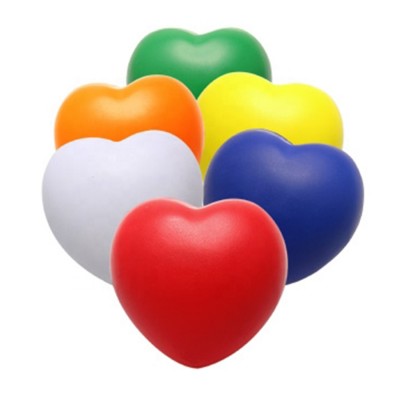 Hot Selling Promotional Custom Logo Heart Shape Squeeze Toys PU Sponge Grip Strength Pressure Ball Anti-stress Ball