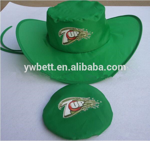 Low price and high quality nylon foldable pop up cowboy hat, foldable pop up cowboy cap