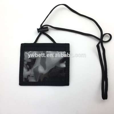 Black neck pouch bag hang rope pvc bag