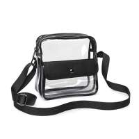 Custom PVC Zipper Plastic Bag Messenger Shoulder Bag Clear Transparent Designer Handbag For Women